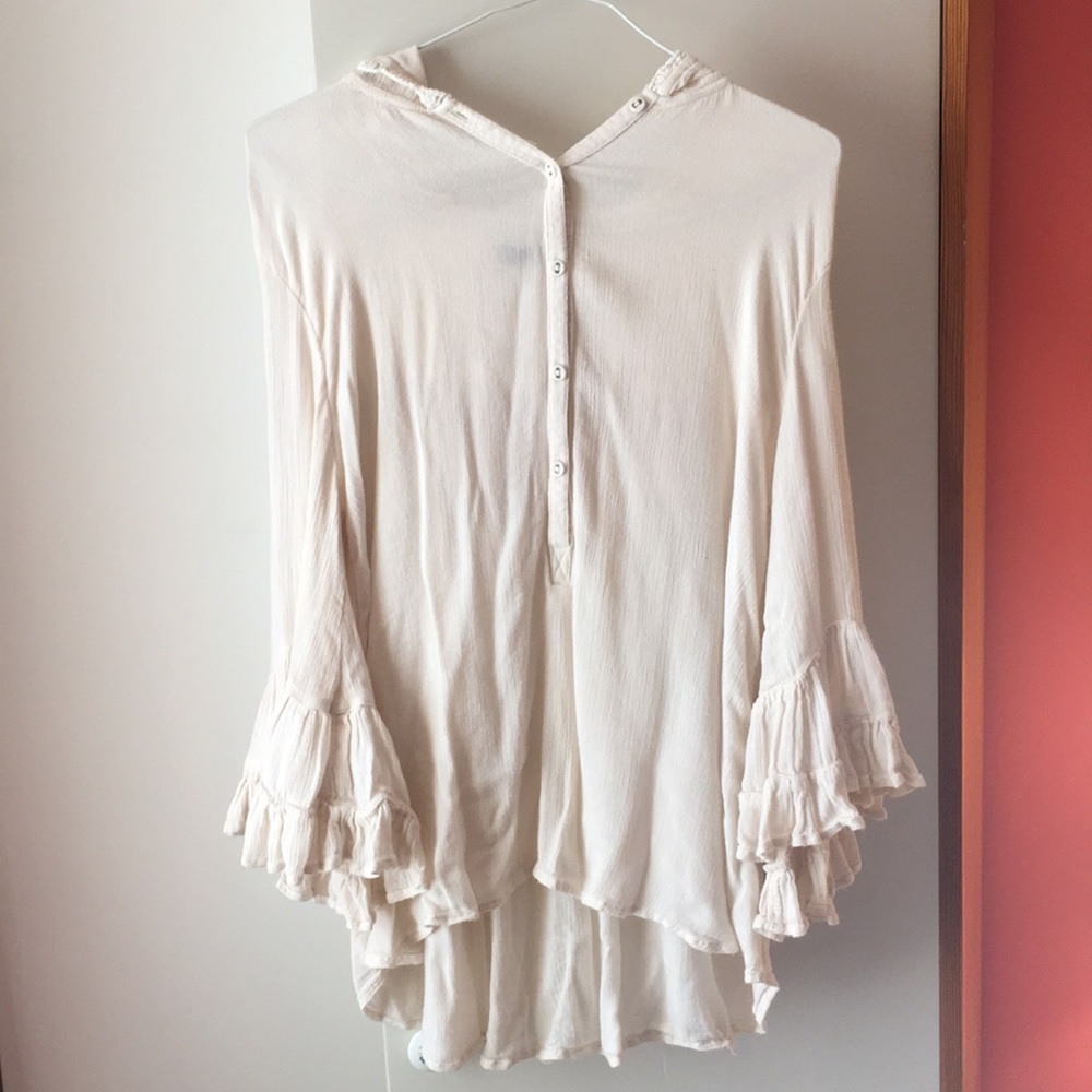 Hooded Light cream pullover